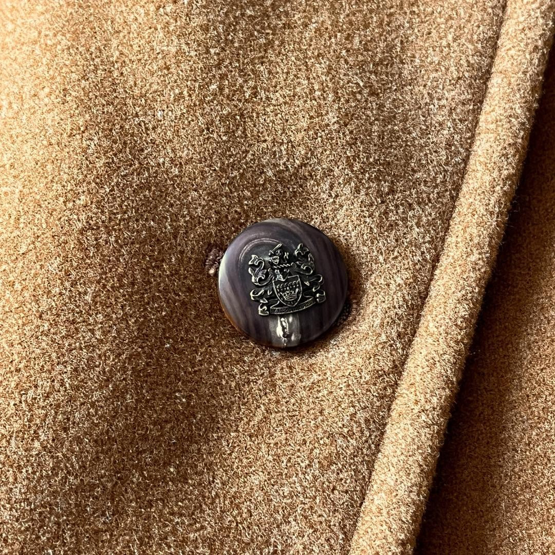 Aquascutum Coat Club Check Asian fit M US size S Camel Authentic