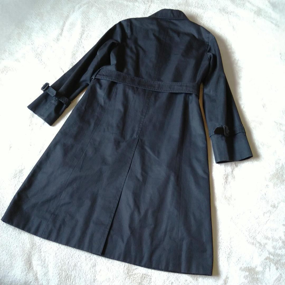 Aquascutum Trench Coat Club Check Asian fit M US size S Black Authentic