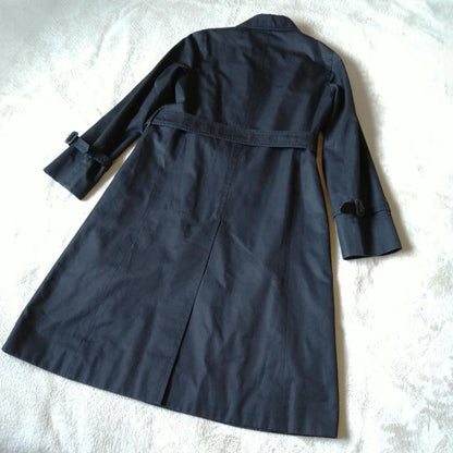 Aquascutum Trench Coat Club Check Asian fit M US size S Black Authentic