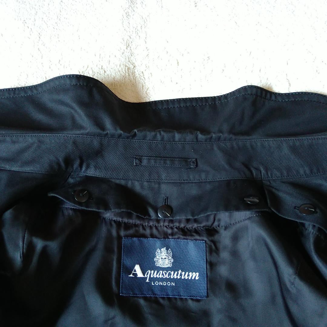 Aquascutum Trench Coat Club Check Asian fit M US size S Black Authentic