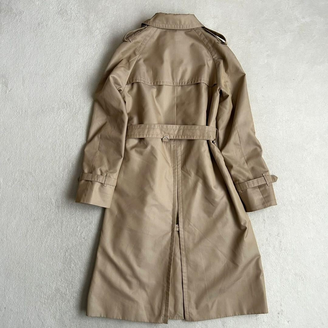 Aquascutum Trench Coat Club Check Asian fit M US size S Honey Beige Authentic
