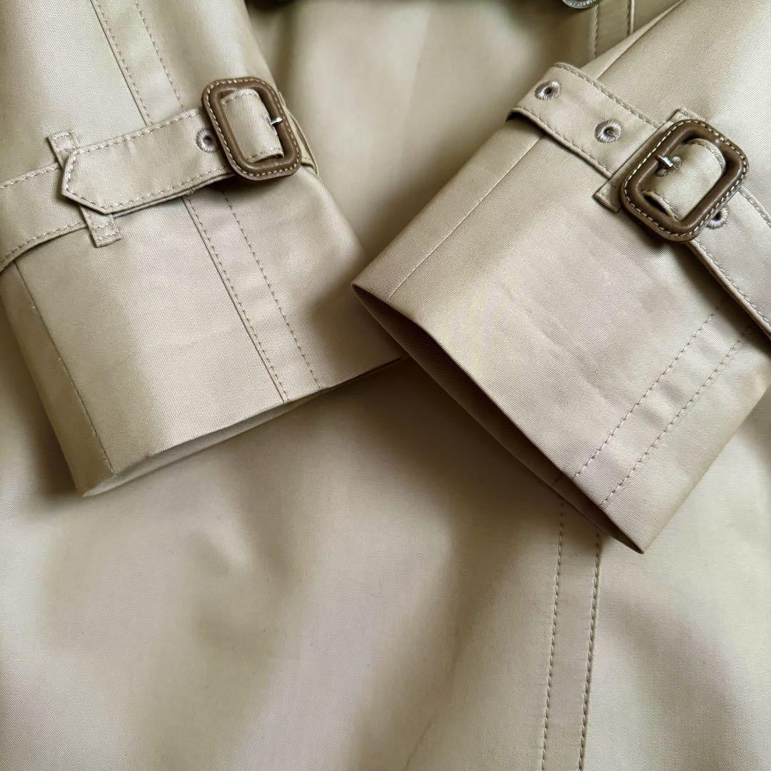 Aquascutum Trench Coat Club Check Asian fit M US size S Honey Beige Authentic