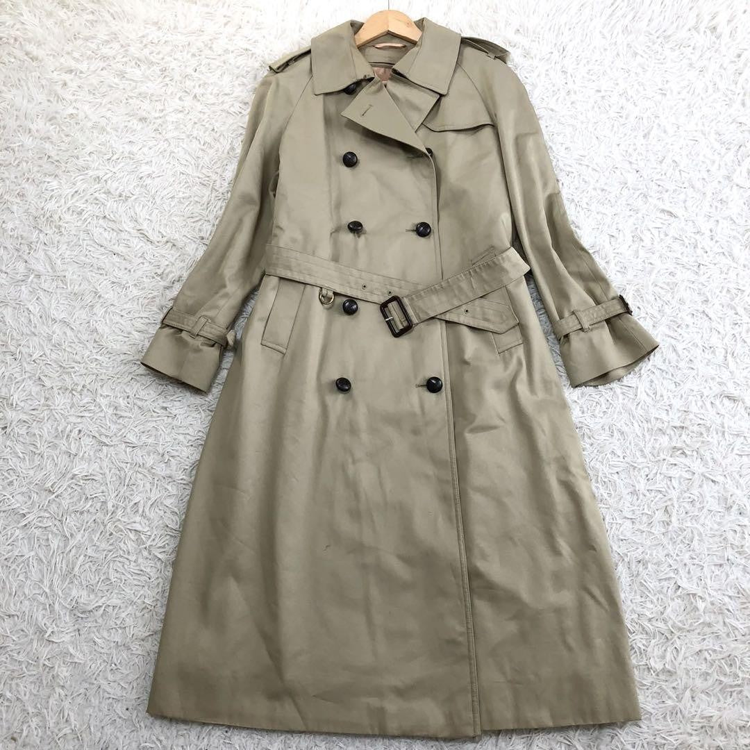 Aquascutum Trench Coat Club Check FREE SIZE Authentic