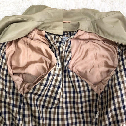 Aquascutum Trench Coat Club Check FREE SIZE Authentic
