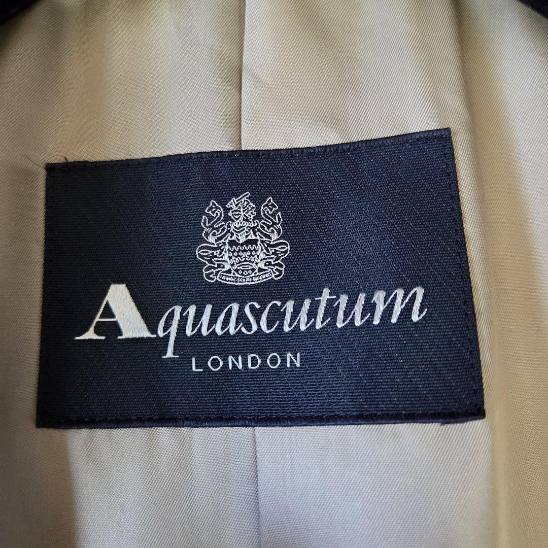 Aquascutum Coat Club Check Asian fit M US size S Beige Brown Authentic