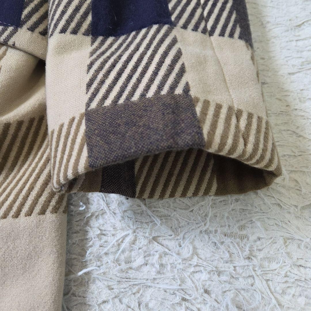 Aquascutum Coat Club Check Asian fit M US size S Beige Brown Authentic
