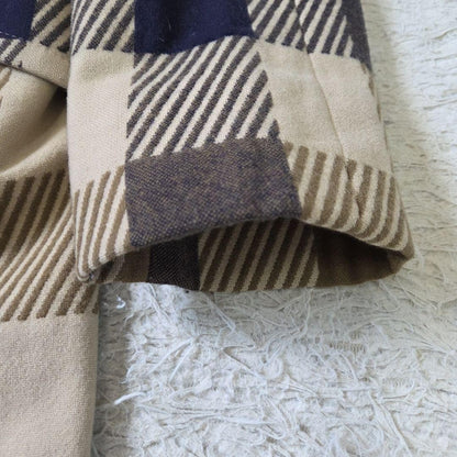 Aquascutum Coat Club Check Asian fit M US size S Beige Brown Authentic