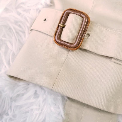 Aquascutum Trench Coat Club Check Asian fit XL US size L Beige Authentic