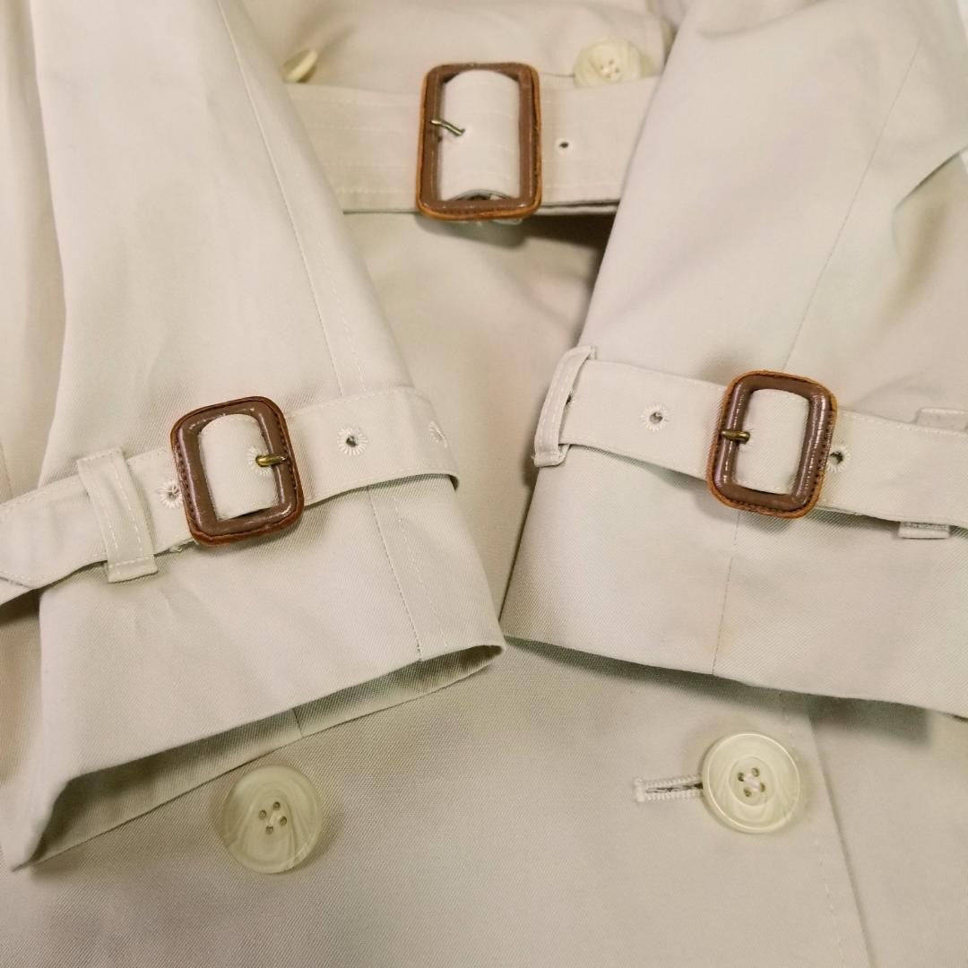 Aquascutum Trench Coat Club Check Asian fit XL US size L Beige Authentic