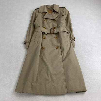 Aquascutum Trench Coat Club Check Asian fit L US size M Beige Authentic