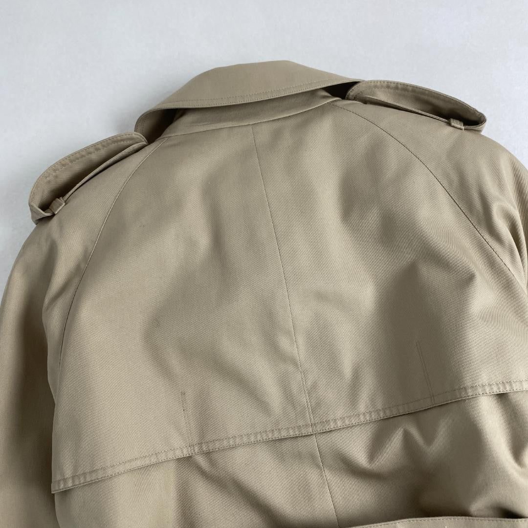 Aquascutum Trench Coat Club Check Asian fit L US size M Beige Authentic