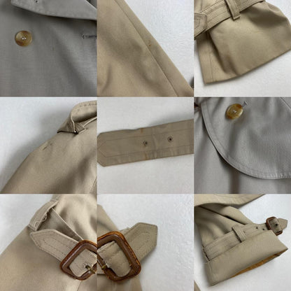 Aquascutum Trench Coat Club Check Asian fit L US size M Beige Authentic