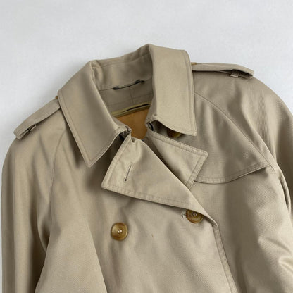 Aquascutum Trench Coat Club Check Asian fit L US size M Beige Authentic