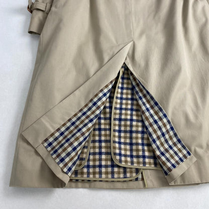 Aquascutum Trench Coat Club Check Asian fit L US size M Beige Authentic