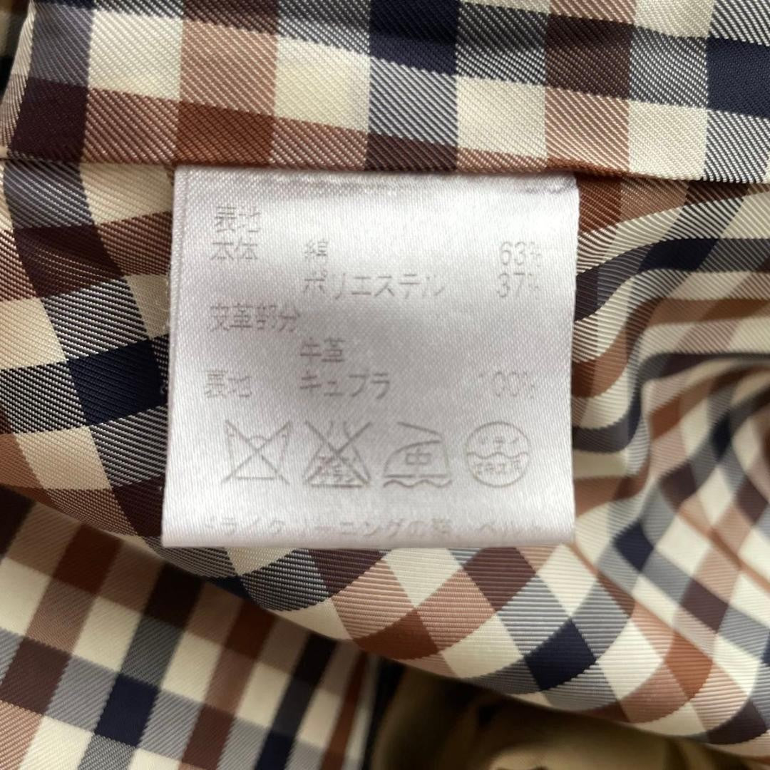 Aquascutum Trench Coat Club Check Asian fit S US size XS Beige Blue Authentic