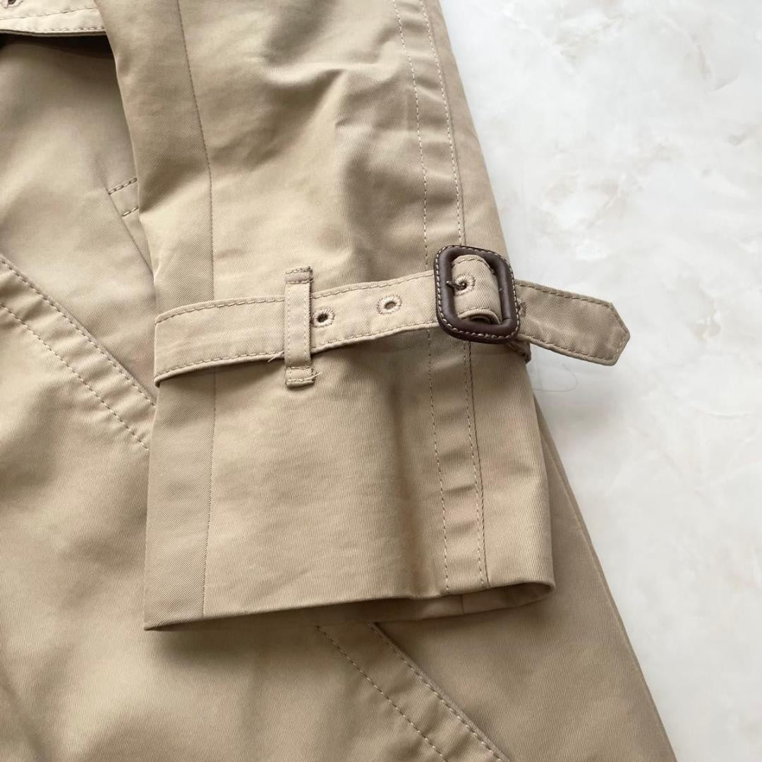 Aquascutum Trench Coat Club Check Asian fit S US size XS Beige Blue Authentic