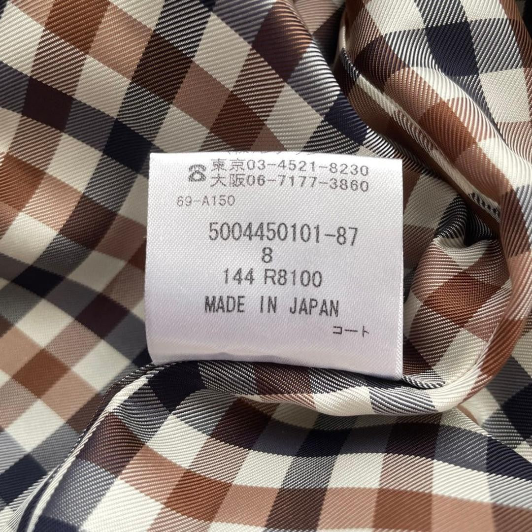 Aquascutum Trench Coat Club Check Asian fit M US size S Brown Purple Authentic
