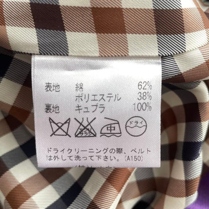 Aquascutum Trench Coat Club Check Asian fit M US size S Brown Purple Authentic