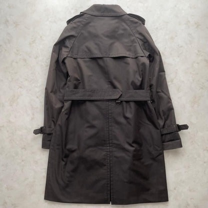 Aquascutum Trench Coat Club Check Asian fit M US size S Brown Purple Authentic
