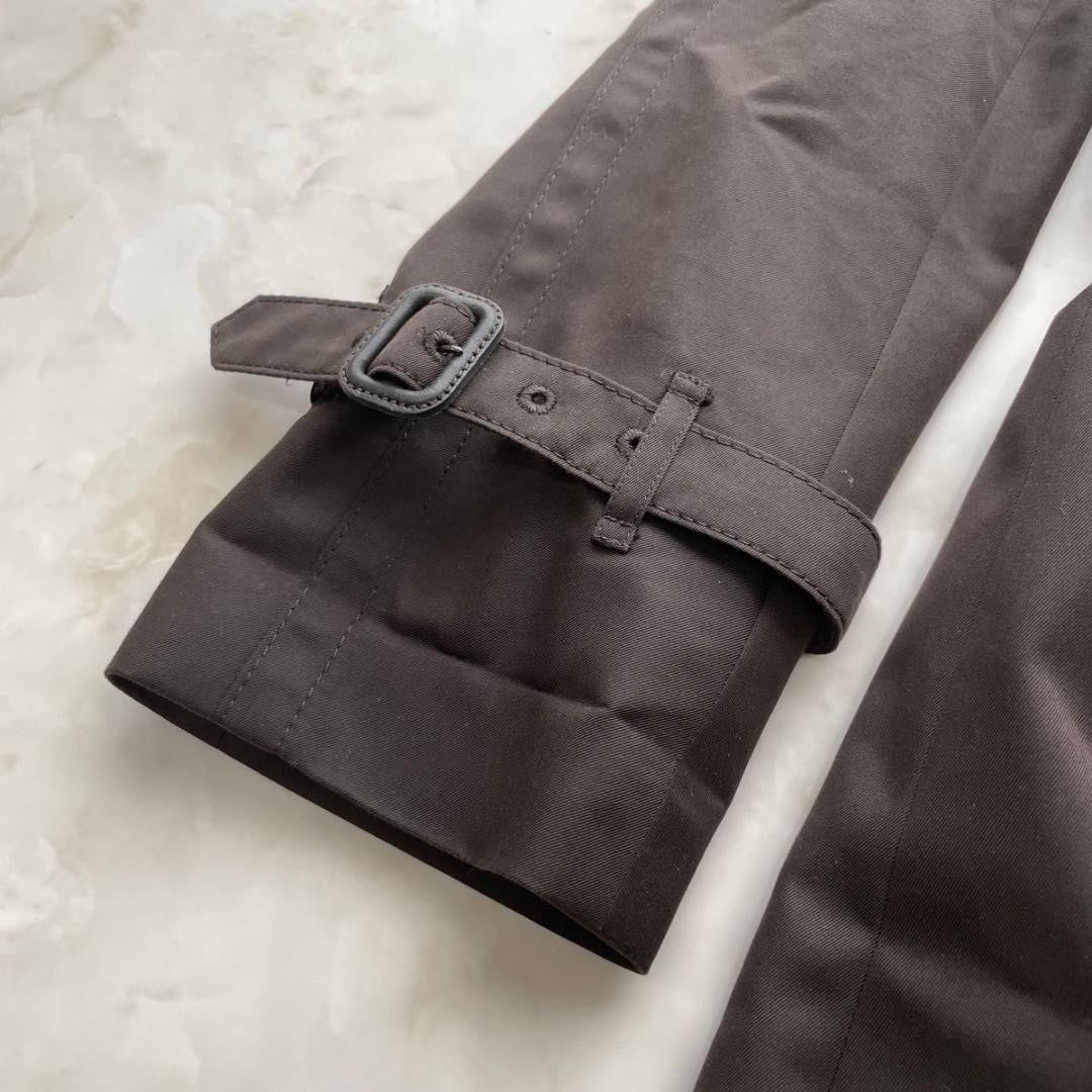 Aquascutum Trench Coat Club Check Asian fit M US size S Brown Purple Authentic