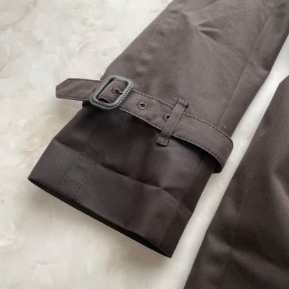 Aquascutum Trench Coat Club Check Asian fit M US size S Brown Purple Authentic