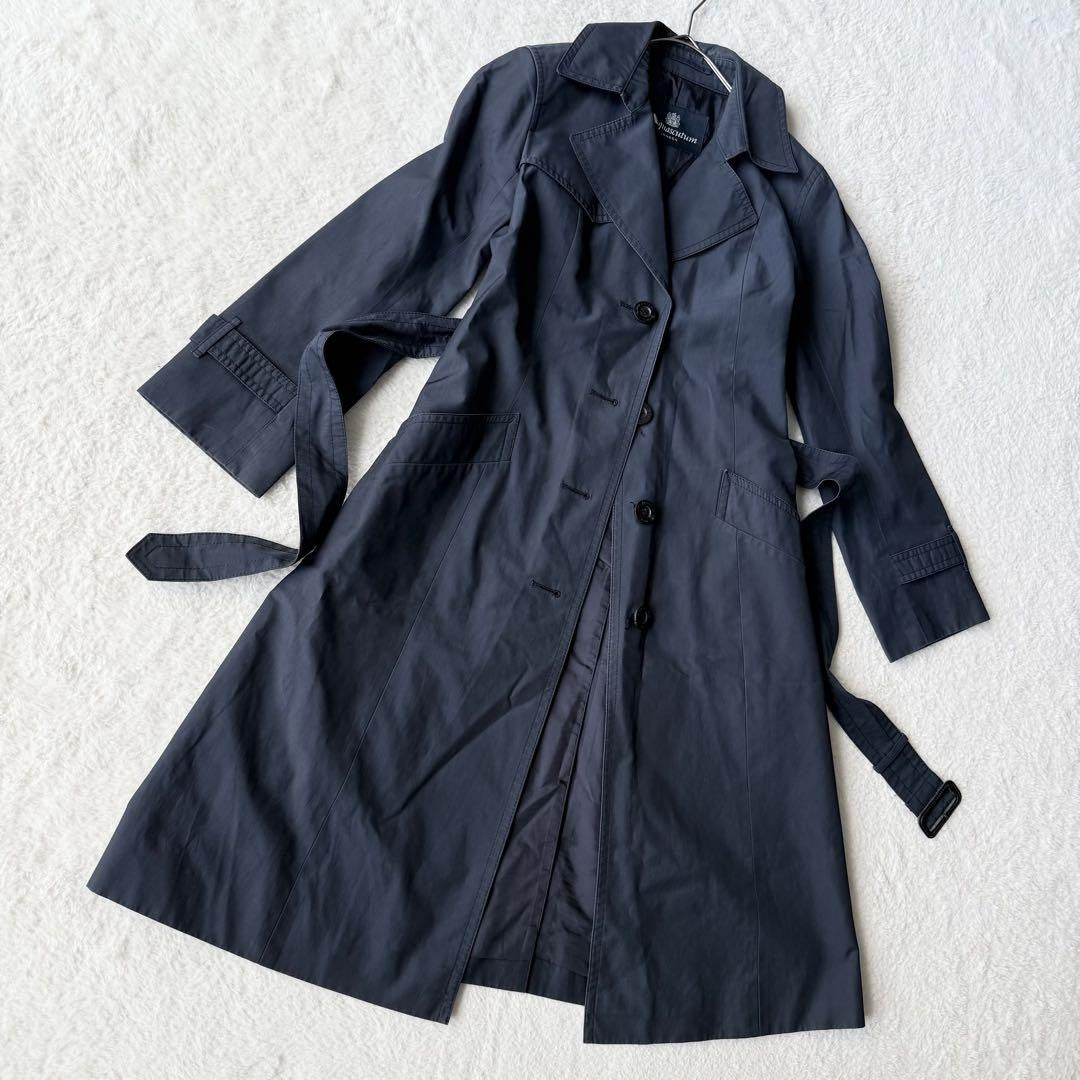 Aquascutum Trench Coat Asian fit M US size S Navy Authentic