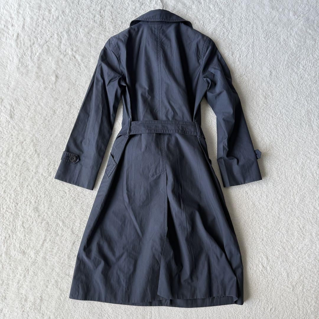 Aquascutum Trench Coat Asian fit M US size S Navy Authentic