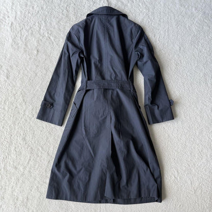 Aquascutum Trench Coat Asian fit M US size S Navy Authentic