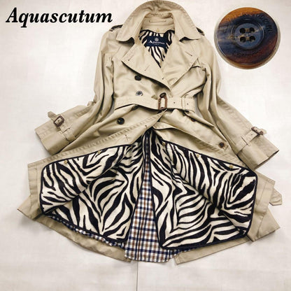 Aquascutum Trench Coat Club Check Asian fit M US size S Authentic
