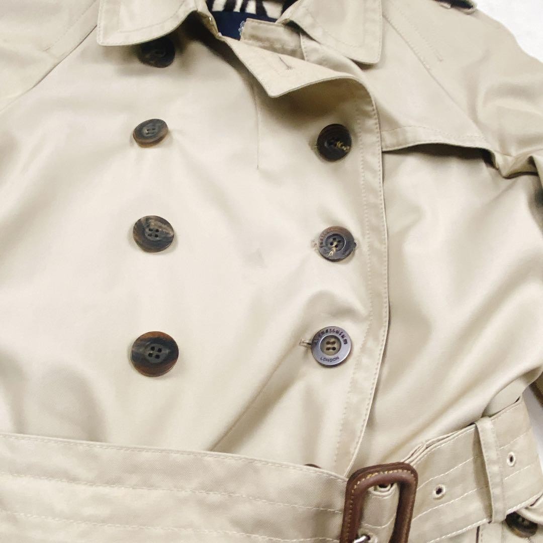 Aquascutum Trench Coat Club Check Asian fit M US size S Authentic