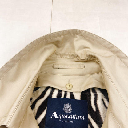 Aquascutum Trench Coat Club Check Asian fit M US size S Authentic