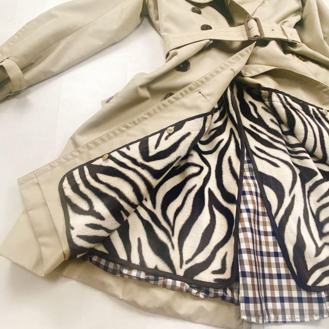Aquascutum Trench Coat Club Check Asian fit M US size S Authentic
