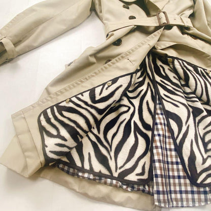 Aquascutum Trench Coat Club Check Asian fit M US size S Authentic