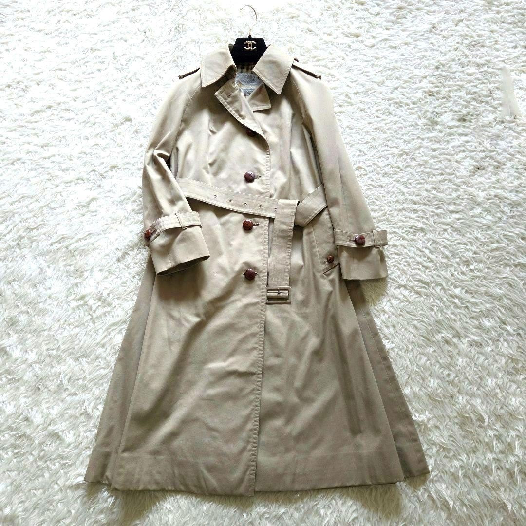 Aquascutum Trench Coat Club Check Asian fit L US size M Beige Authentic