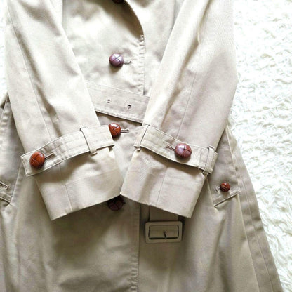 Aquascutum Trench Coat Club Check Asian fit L US size M Beige Authentic