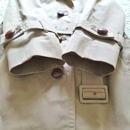 Aquascutum Trench Coat Club Check Asian fit L US size M Beige Authentic