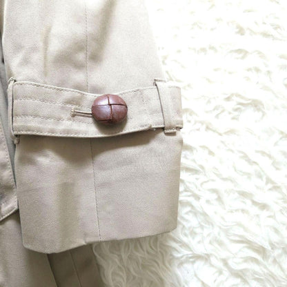Aquascutum Trench Coat Club Check Asian fit L US size M Beige Authentic