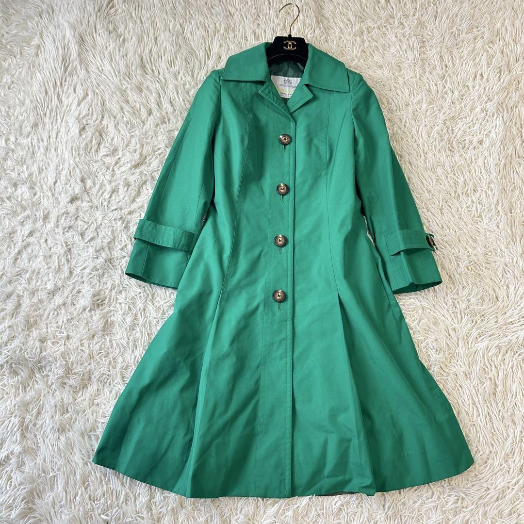 Aquascutum Trench Coat Asian fit S US size XS Green Authentic