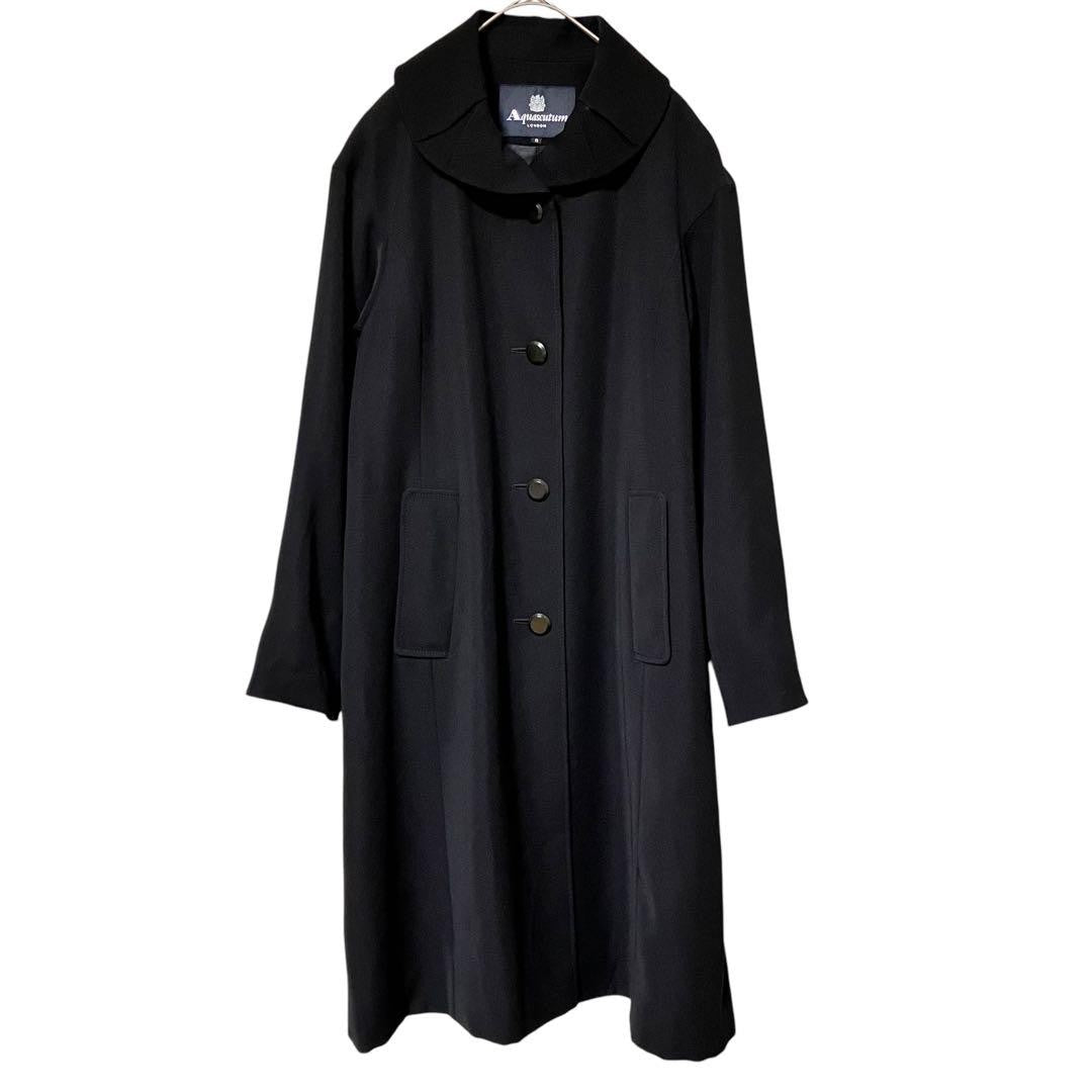 Aquascutum Trench Coat Club Check Asian fit XL US size L Black Authentic