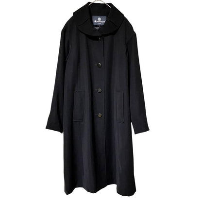 Aquascutum Trench Coat Club Check Asian fit XL US size L Black Authentic