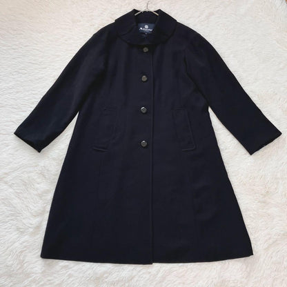 Aquascutum Trench Coat Club Check Asian fit XL US size L Black Authentic