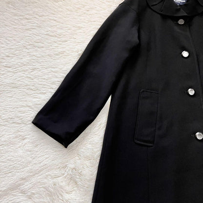 Aquascutum Trench Coat Club Check Asian fit XL US size L Black Authentic