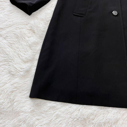 Aquascutum Trench Coat Club Check Asian fit XL US size L Black Authentic