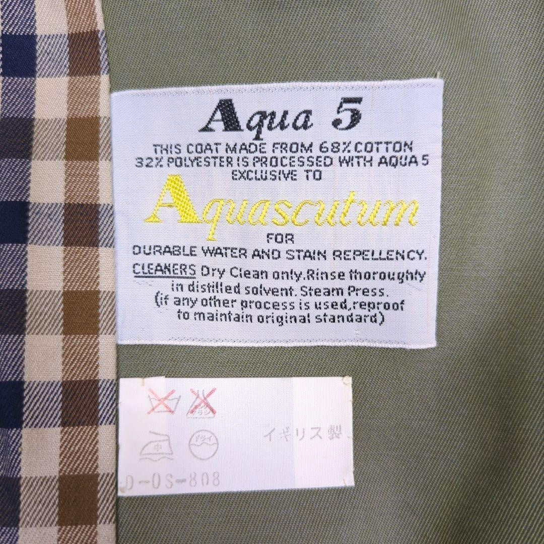 Aquascutum Trench Coat Club Check Asian fit M US size S Khaki Authentic