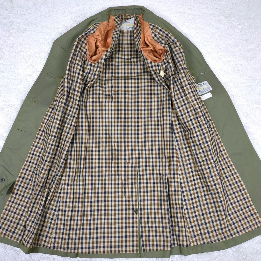 Aquascutum Trench Coat Club Check Asian fit M US size S Khaki Authentic