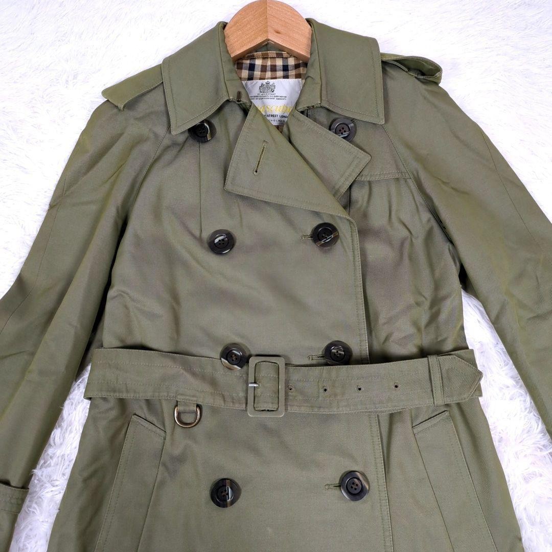Aquascutum Trench Coat Club Check Asian fit M US size S Khaki Authentic