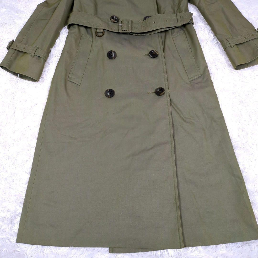 Aquascutum Trench Coat Club Check Asian fit M US size S Khaki Authentic