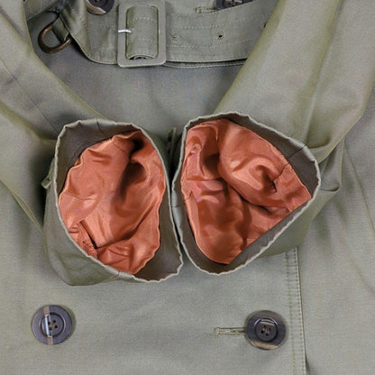 Aquascutum Trench Coat Club Check Asian fit M US size S Khaki Authentic