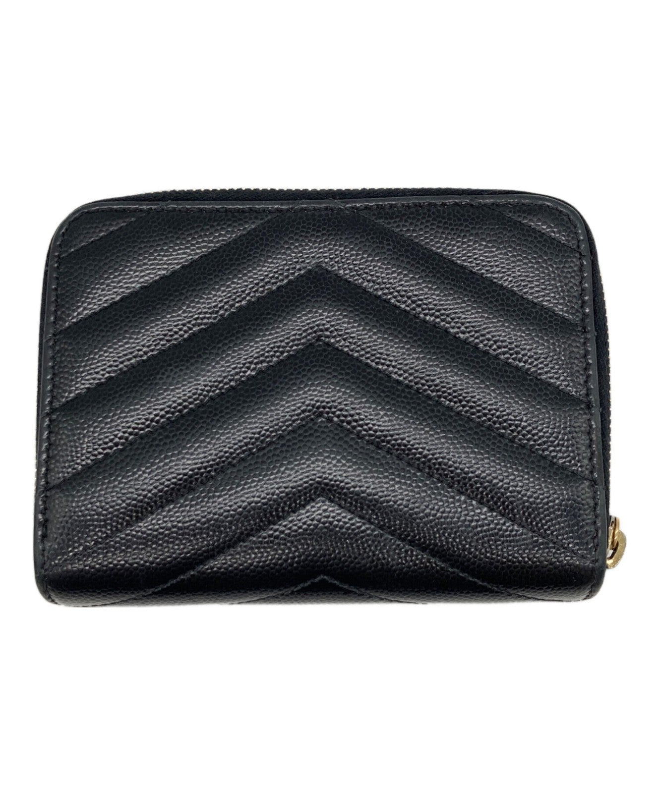 Saint Laurent Paris Wallet Compact Purse YSL Cassandra Black Authentic