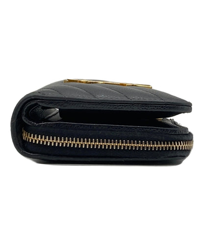 Saint Laurent Paris Wallet Compact Purse YSL Cassandra Black Authentic